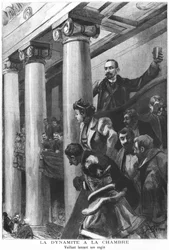 Dynamit explodiert in der Abgeordnetenkammer in Paris, Dezember 1893